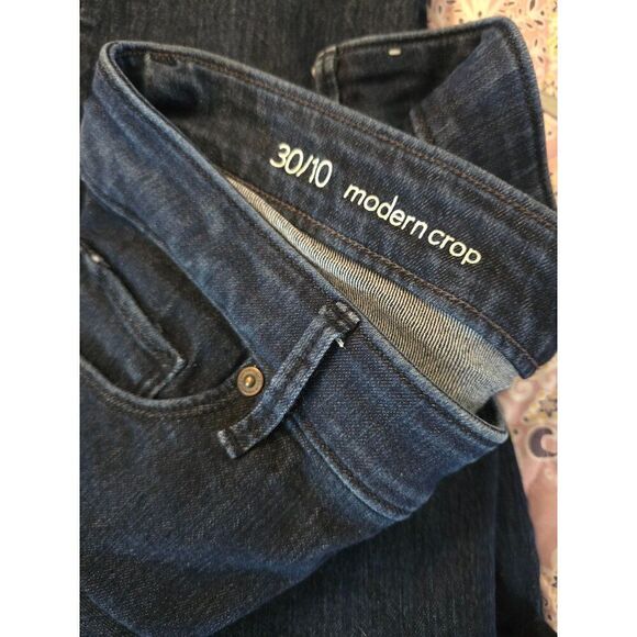 Ann Taylor LOFT Modern Crop Jeans Size 30/10 Dark Wash Denim Straight-Leg Womens - Picture 13 of 13
